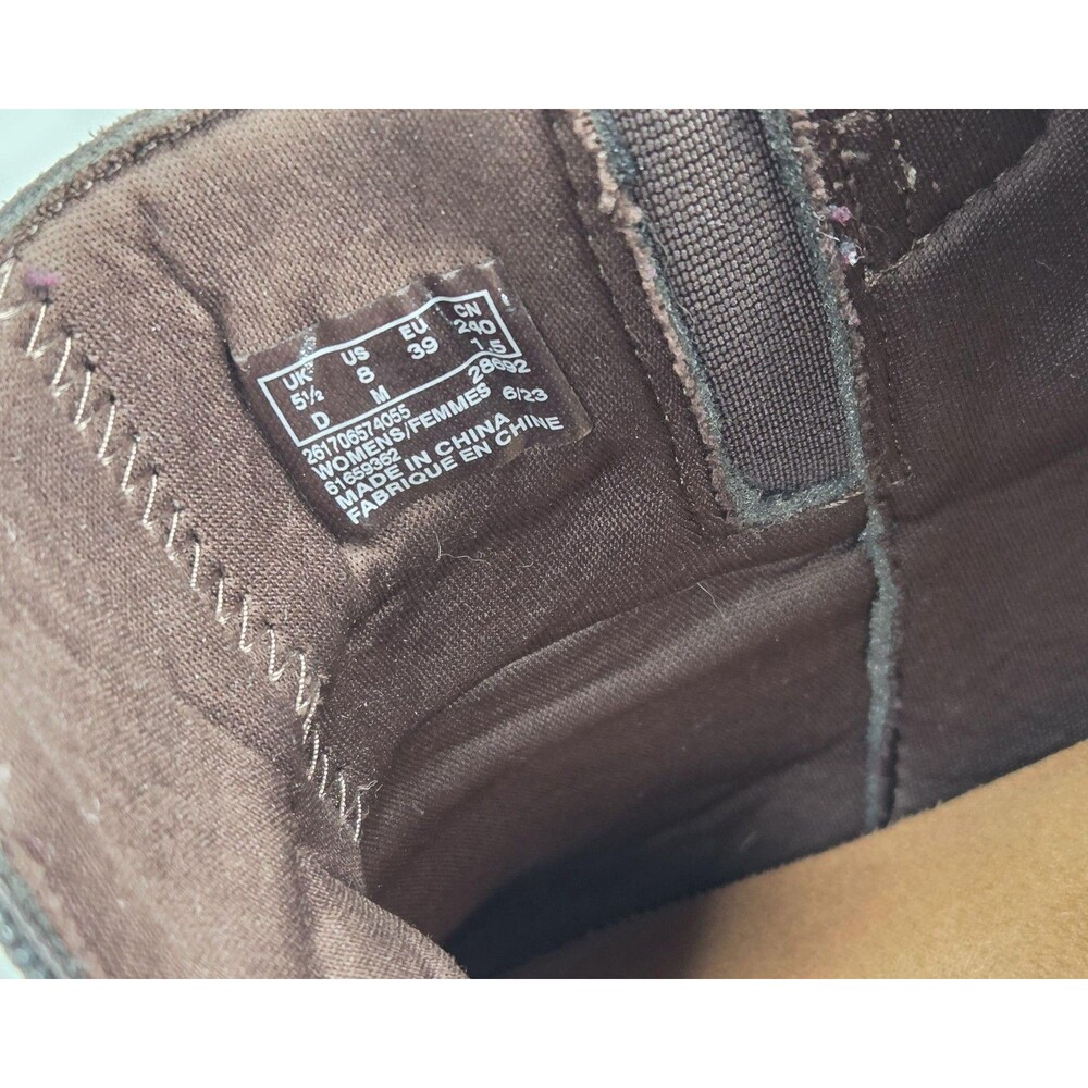 Clarks Collection Ankle Boots Womens Size 8 Brown Leather Zip Wedge Booties - Picture 14 of 16